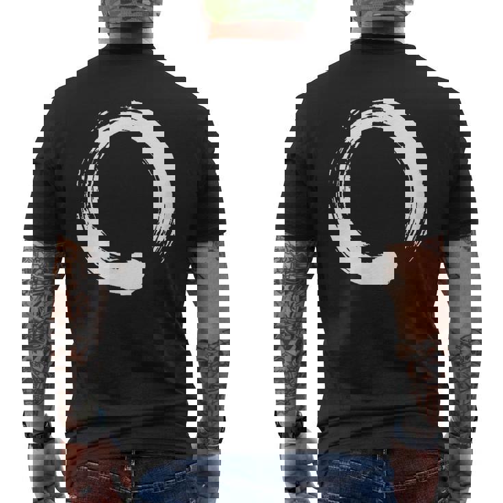 円相、禅、円、シンボル、仏教、仏、瞑想ヨガ メンズTシャツ バックプリント