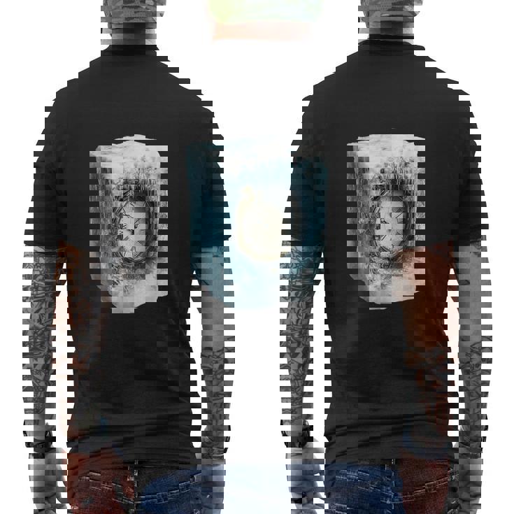 冷凍アンティーク時計のシュールなデザイン メンズTシャツ バックプリント