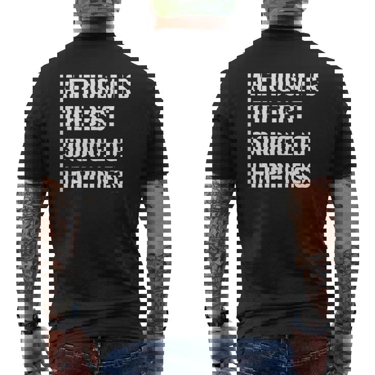 利他主義は幸福の源。利他主義者デザイン メンズTシャツ バックプリント