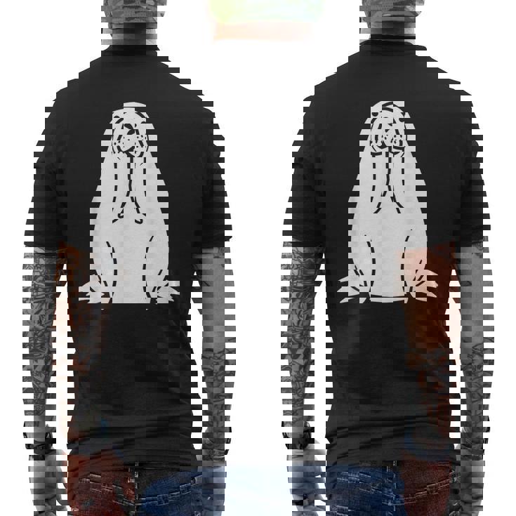 動物 かわいい ミニマリスト セイウチ シンプルなセイウチ メンズTシャツ バックプリント