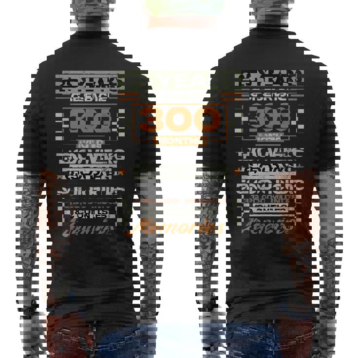 勤続25年 25周年 退職記念 メンズTシャツ バックプリント