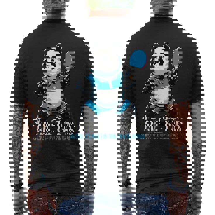 卓球 パンダ 卓球 メンズTシャツ バックプリント