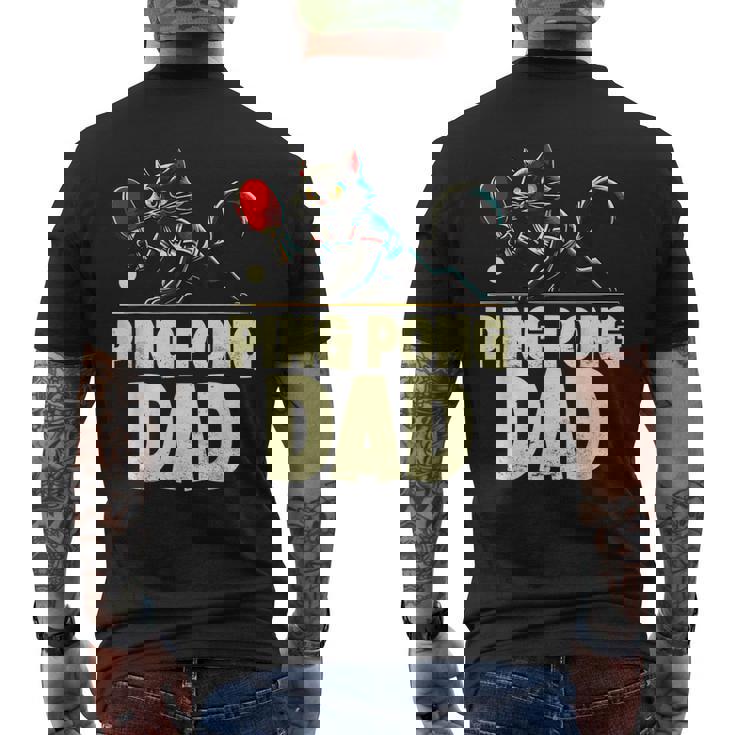 卓球 黒猫パパピンポン 黒猫ピンポン メンズTシャツ バックプリント