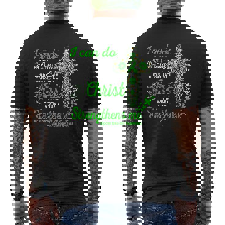 双極性障害啓発 双極性障害 戦士 キリスト メンズTシャツ バックプリント