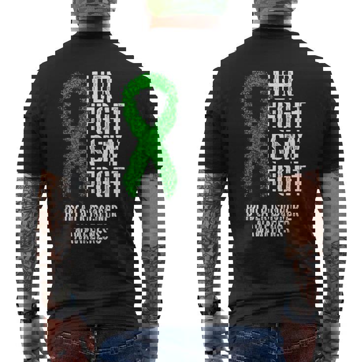 双極性障害彼女の戦いは私の戦い双極性障害 メンズTシャツ バックプリント