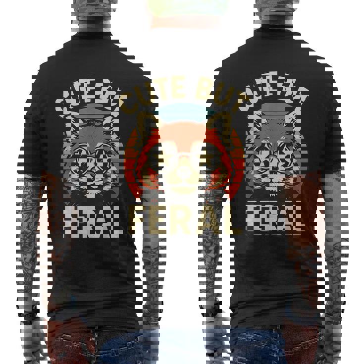 可愛いけどフェラル 面白い レトロ ビンテージ 星 シェード レッサーパンダ メンズTシャツ バックプリント