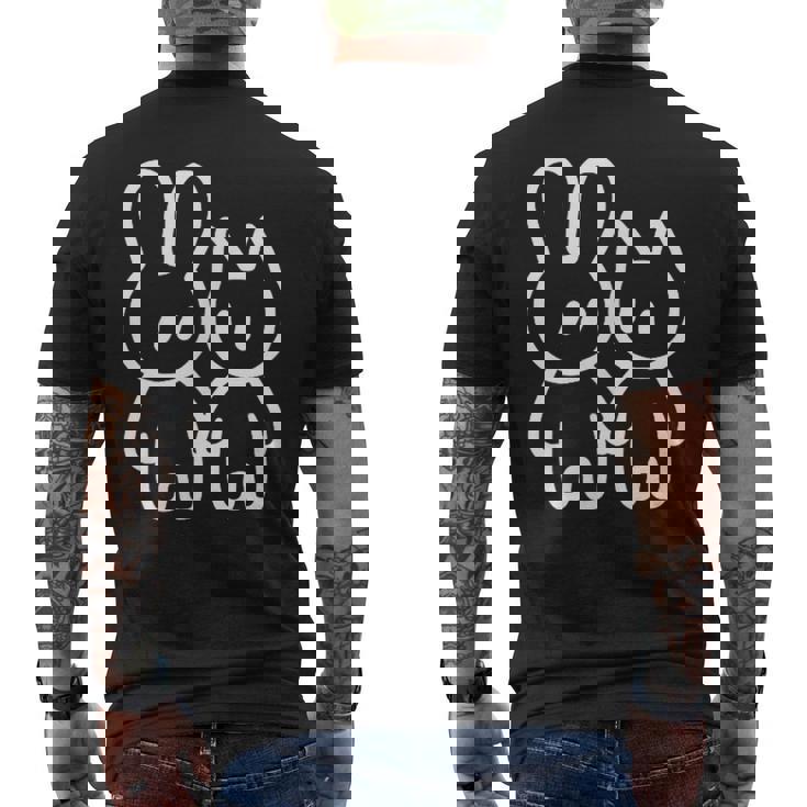 可愛いカワイイ Y2k コケット猫 うさぎと猫 メンズTシャツ バックプリント