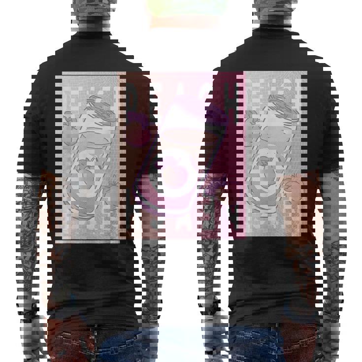 和桃アルコールソフトドリンク 桃 メンズTシャツ バックプリント