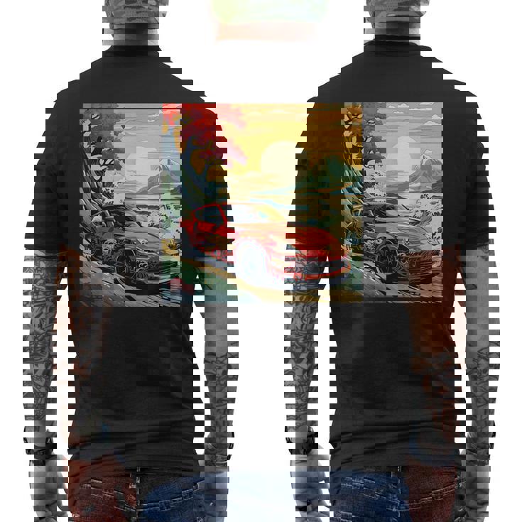 和風370z車 メンズTシャツ バックプリント