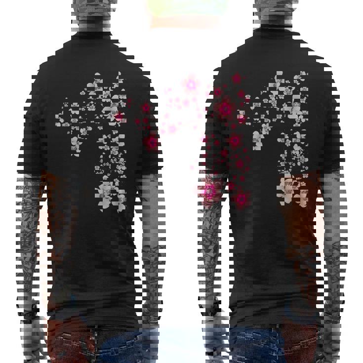 咲く桜 日本 桜 花 喜び メンズTシャツ バックプリント