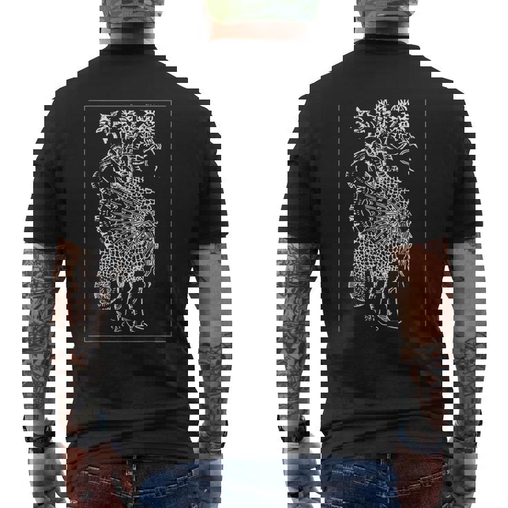 哲学者マーキュリー 魔法 錬金術 神秘主義 ヴィンテージ レトロ Mercury Philosopher Magic メンズTシャツ バックプリント