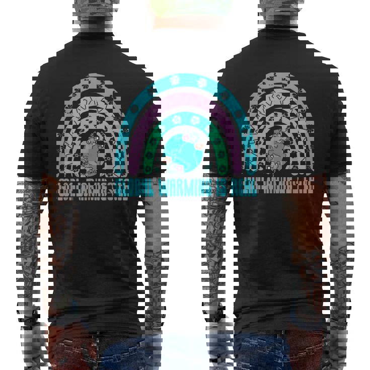 地球温暖化は本当の木の生態系と森の生態系 メンズTシャツ バックプリント