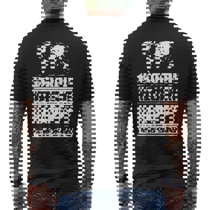 地理の先生への贈り物-面白い地理の恋人のユーモア メンズTシャツ バックプリント