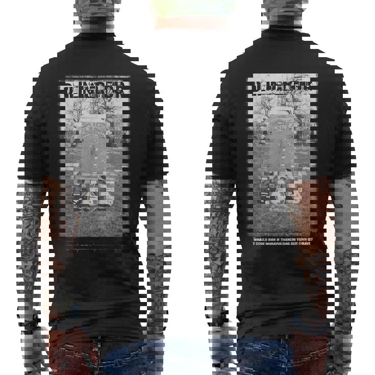 墓石のデザイン。 メンズTシャツ バックプリント