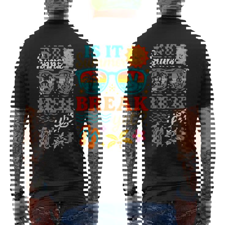 夏休みなのに、学校教師休暇の最終日 メンズTシャツ バックプリント