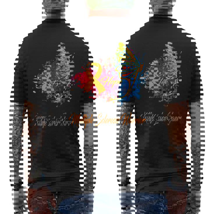 多発性硬化症の認識 メンズTシャツ バックプリント