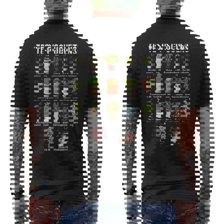 多肉植物の種類 シャツ 多肉植物 多肉植物 庭 メンズTシャツ バックプリント