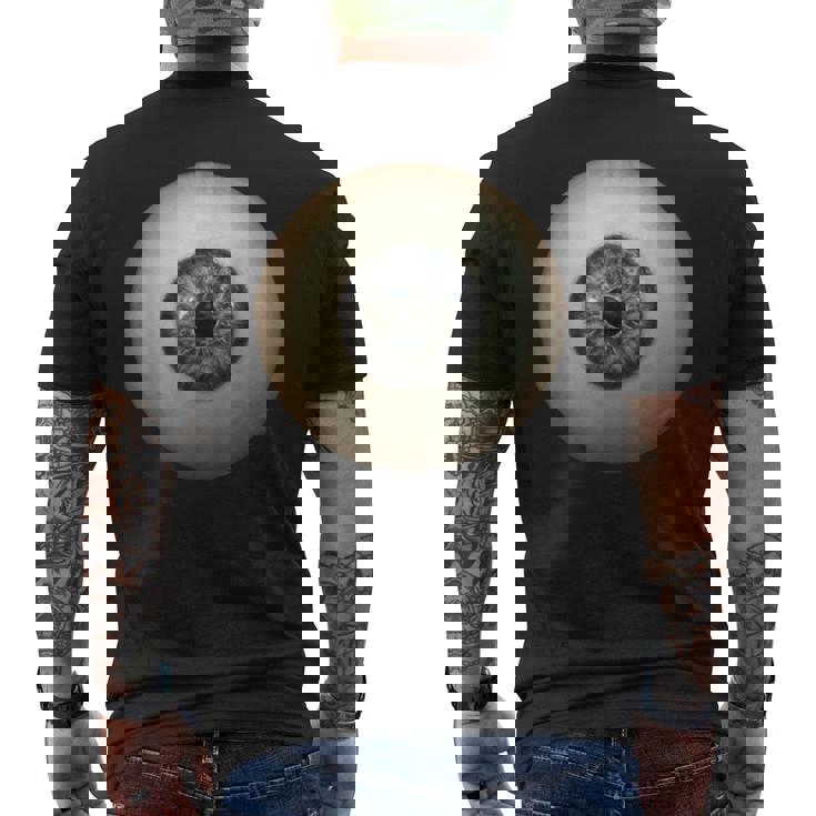 大きなグレー 目玉 不気味 面白い レイジー イージー ハロウィン コスチューム メンズTシャツ バックプリント