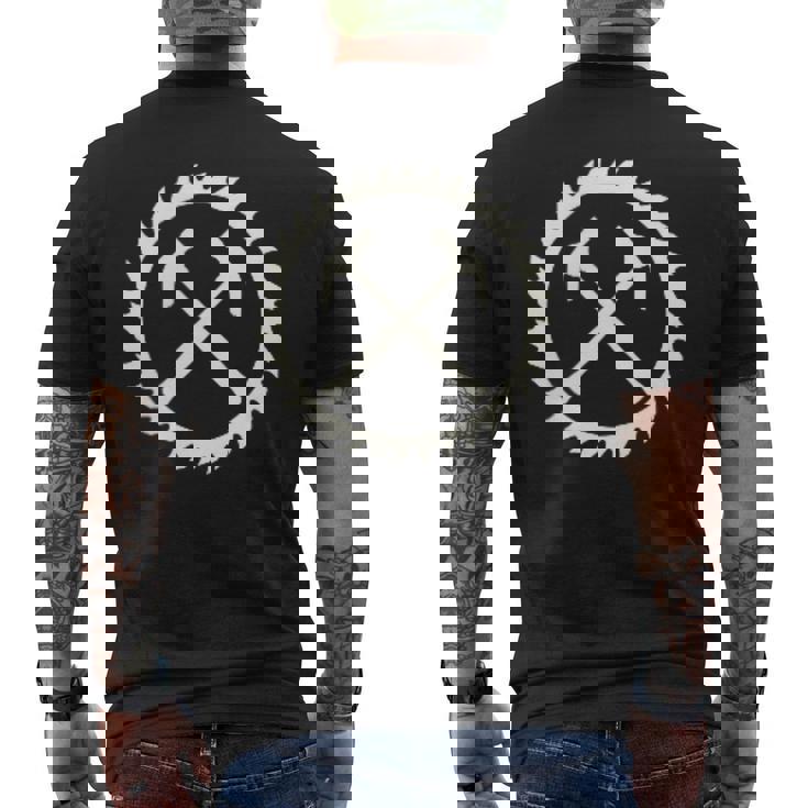 大工大工丸鋸ハンマー メンズTシャツ バックプリント