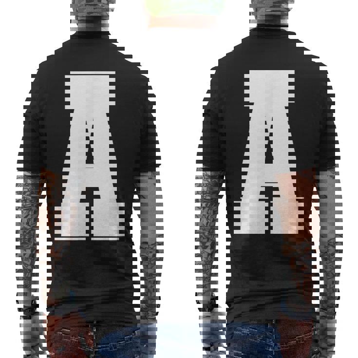 大文字 A アルファベットモノグラム イニシャル メンズTシャツ バックプリント
