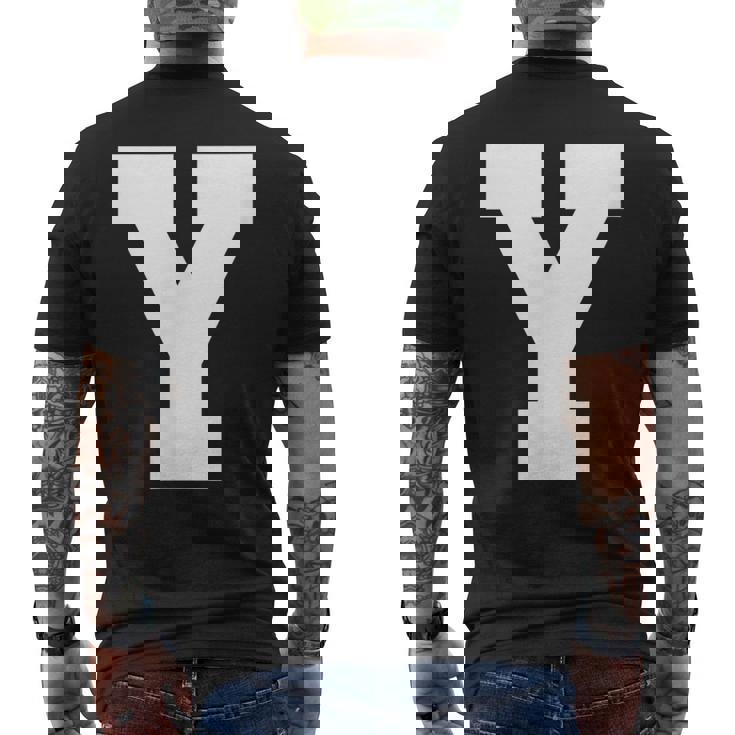 大文字 Y アルファベット モノグラム イニシャル メンズTシャツ バックプリント