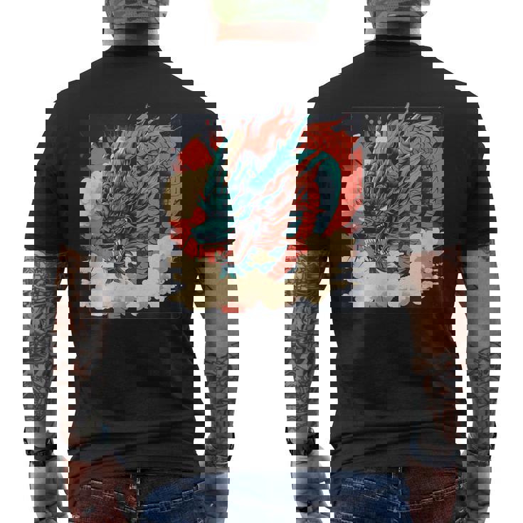 大胆でクールな外観の素晴らしい日本のドラゴン。 メンズTシャツ バックプリント