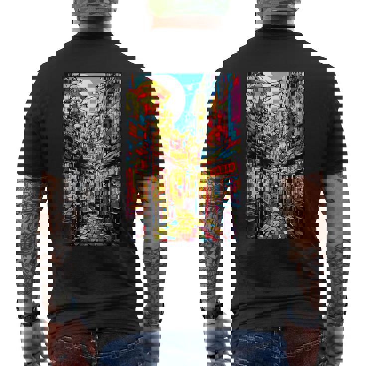 大阪シティポップ ステンドグラス 和美 メンズTシャツ バックプリント