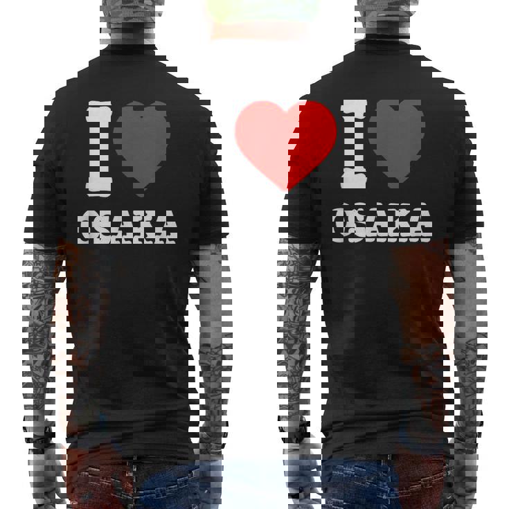 大阪大好き I Love Osaka メンズTシャツ バックプリント