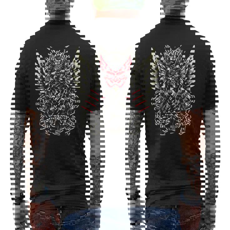 天狗のデザイン メンズTシャツ バックプリント