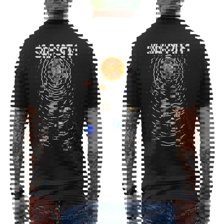 太陽系惑星科学宇宙キッズギフト メンズTシャツ バックプリント