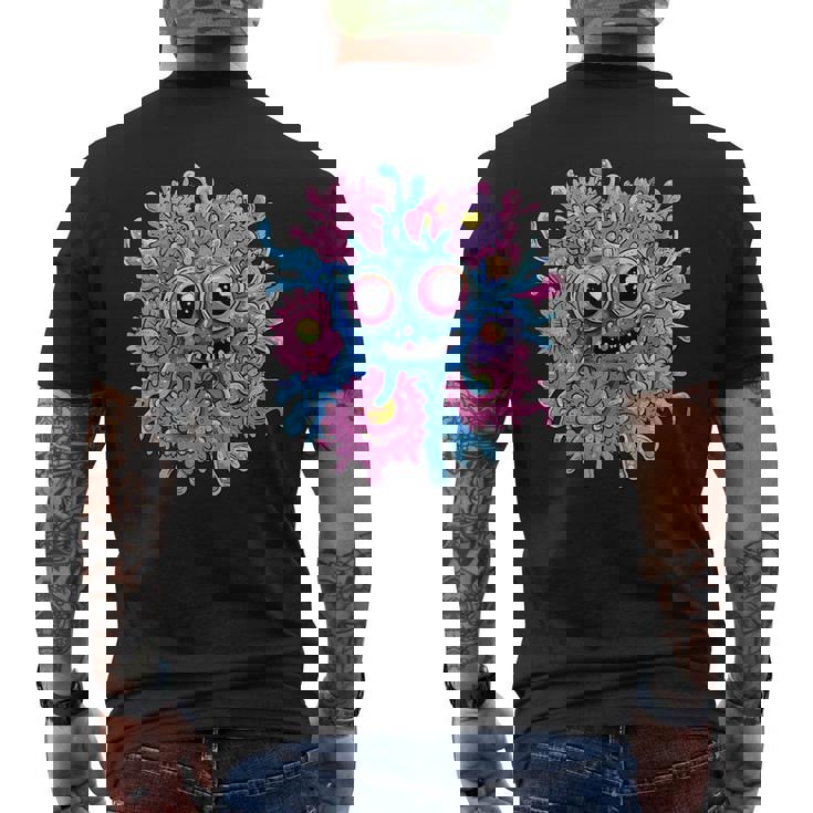 奇抜なハッピーモンスター 大きな瞳 メンズTシャツ バックプリント