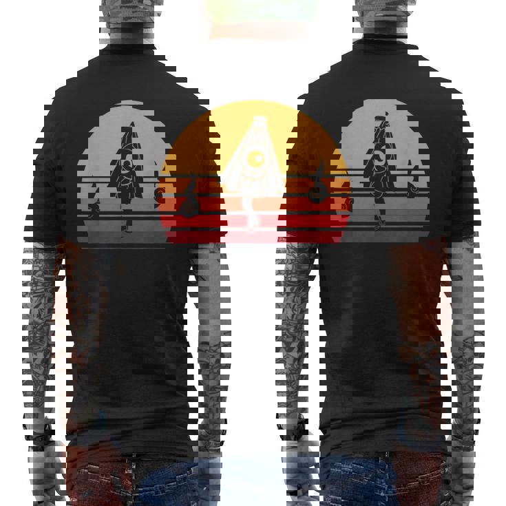 妖怪傘 カラカサ 日本ゴースト メンズTシャツ バックプリント