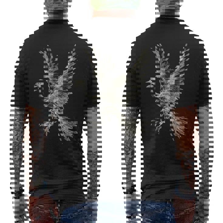 始祖鳥 恐竜 グラフィックアートワーク 始祖鳥 メンズTシャツ バックプリント