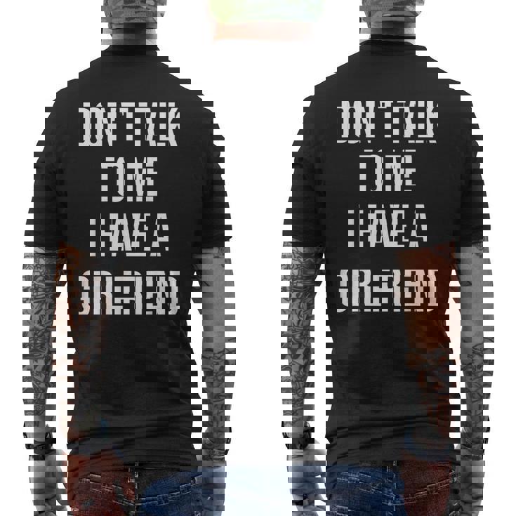 嫉妬深い彼女私に話しかけないでください私には彼女がいます メンズTシャツ バックプリント