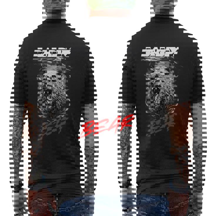 子グマを守る自慢のパパベア メンズTシャツ バックプリント