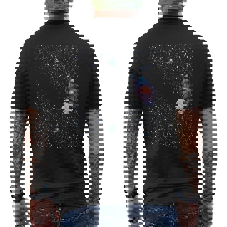 宇宙の星 面白いドレス ロボット掃除機 天の川 メンズTシャツ バックプリント
