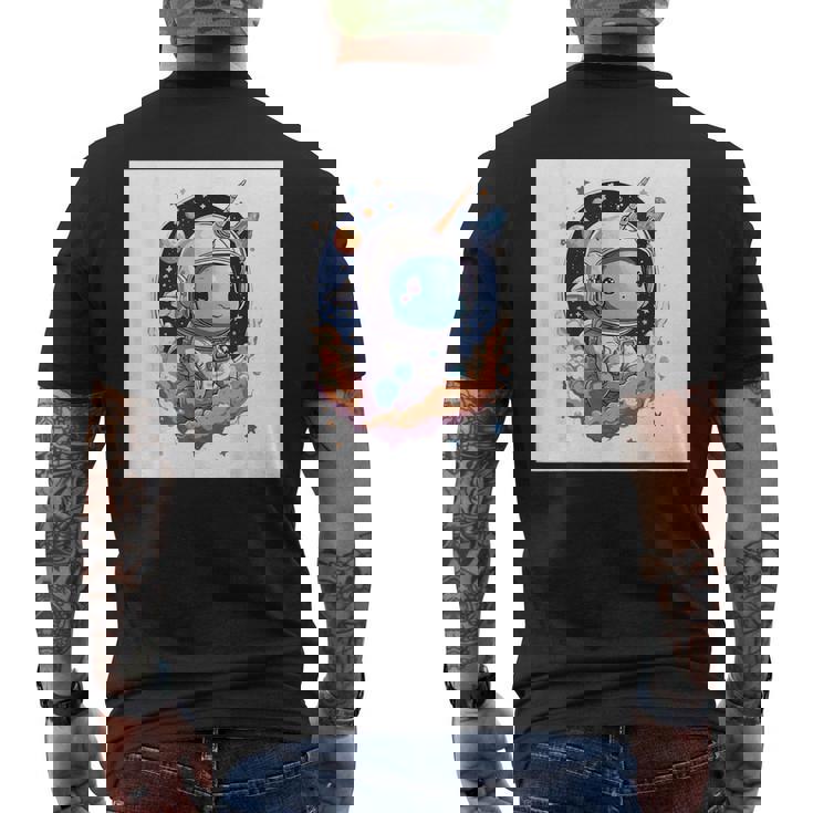 宇宙ユニコーン メンズTシャツ バックプリント