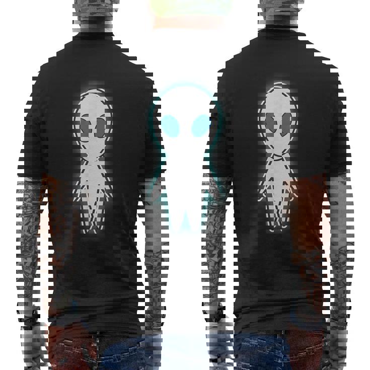 宇宙人 エイリアン『セルフィー』グレイ【ゆるフレンズ】かわいい イラスト 面白い メンズTシャツ バックプリント