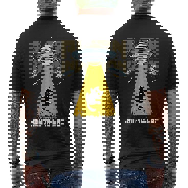 宇宙人 侵略 Abduct Me Please 宇宙船 おもしろ猫 Ufo メンズTシャツ バックプリント