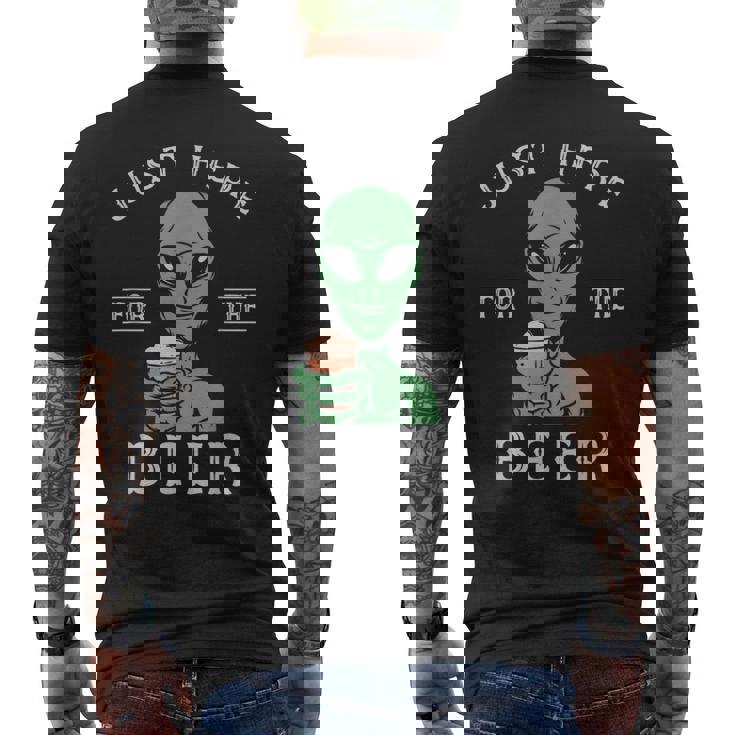 宇宙人とビール愛好家 地球外生物パーティーコスチューム メンズTシャツ バックプリント