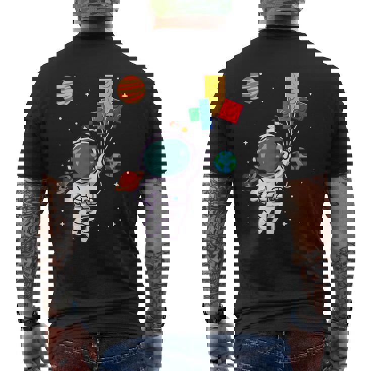 宇宙飛行士とレゴバルーンの冒険 メンズTシャツ バックプリント