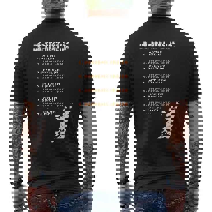 完璧なデイハンドボール、ハンドボールプレーヤー、ハンドボール メンズTシャツ バックプリント