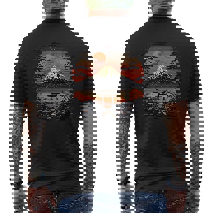 富士山アート メンズTシャツ バックプリント