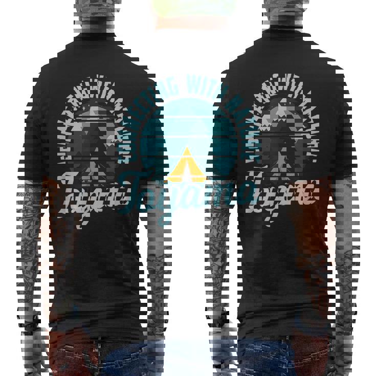 富山市日本自然とつながる 富山 お土産 扇子 メンズTシャツ バックプリント