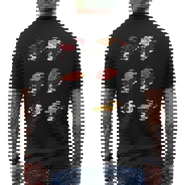 寿司バーニーズマウンテンドッグ メンズTシャツ バックプリント