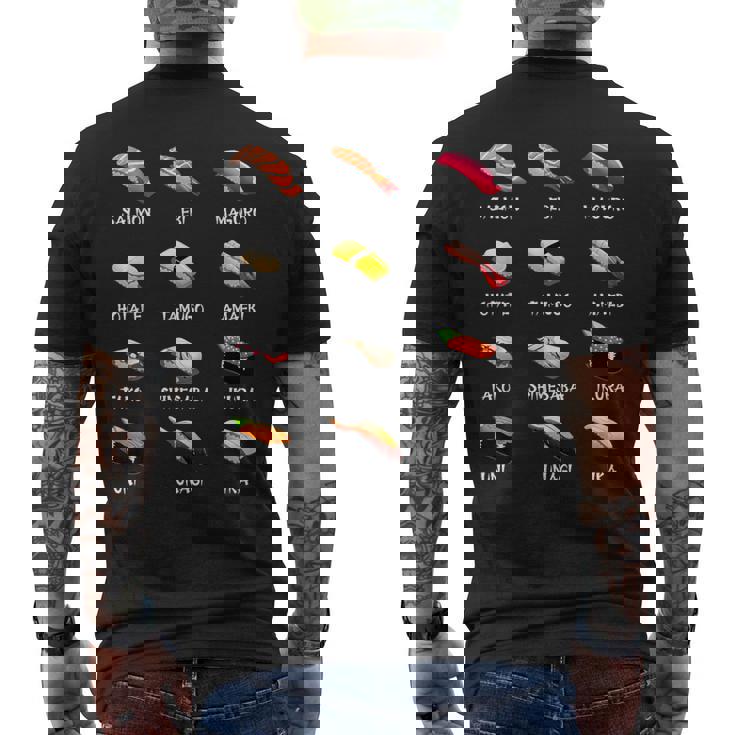 寿司料理日本料理カワイイギフト メンズTシャツ バックプリント