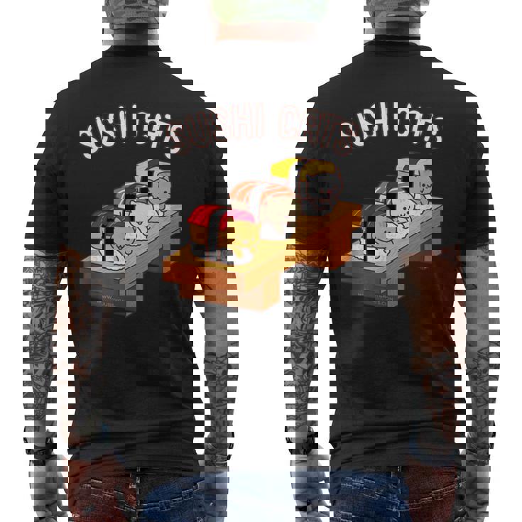 寿司猫 まぐろ 酒たまご メンズTシャツ バックプリント