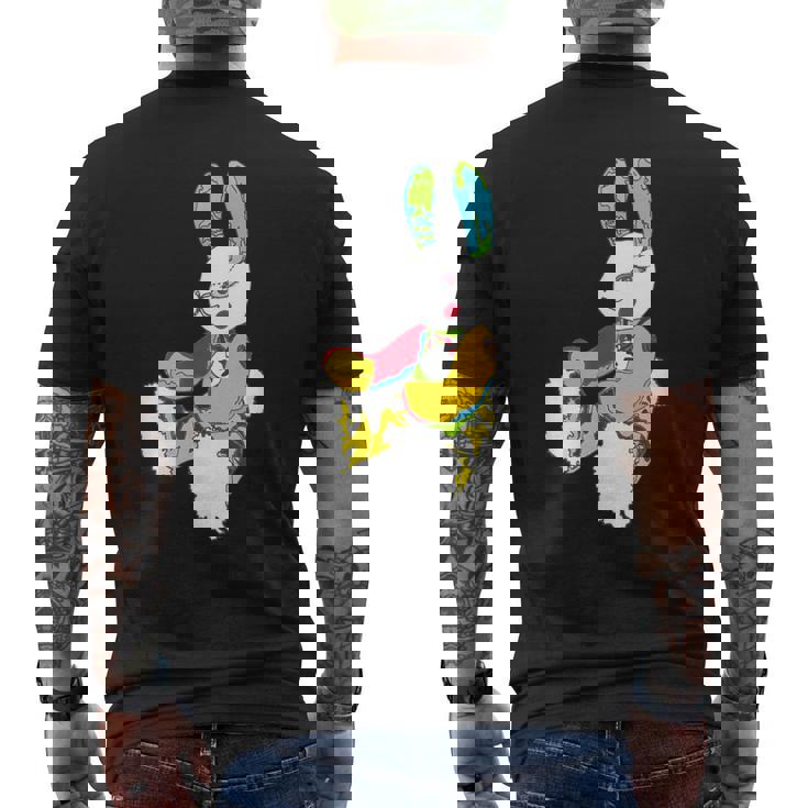 小さめうさぎ星人 Yunaカラー メンズTシャツ バックプリント