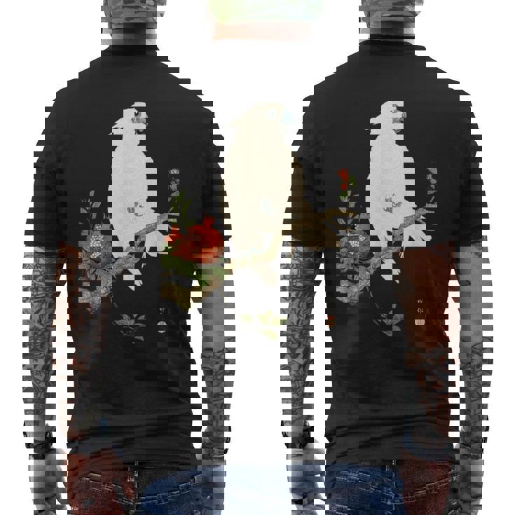 小原 古邨1877年－1945年 、【オウムにザクロ】、日本文化 日本画 メンズTシャツ バックプリント