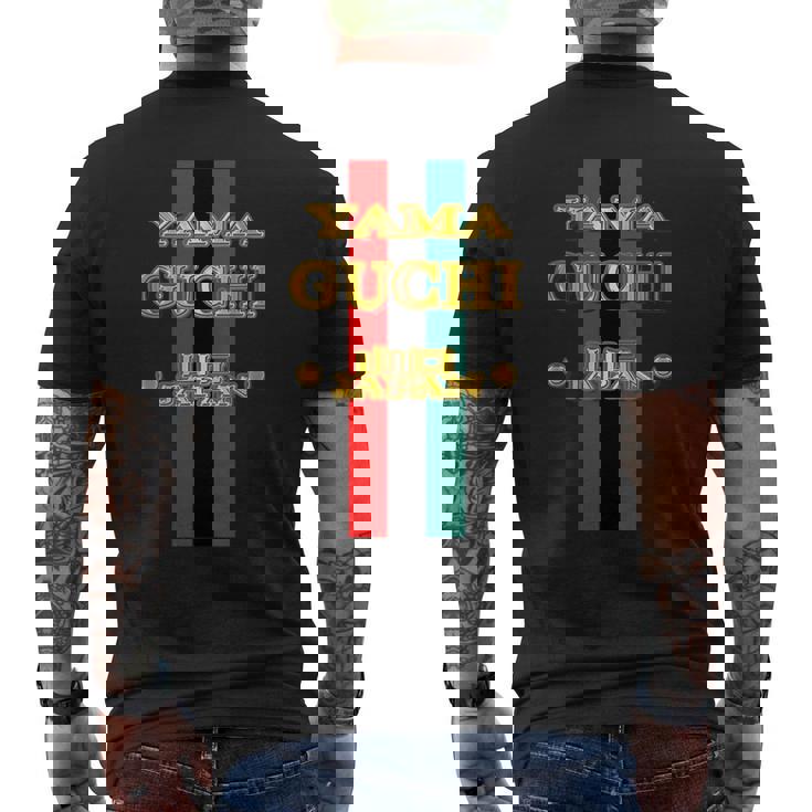 山口 Yamaguchi《フェイクゴールド 金 ロゴ》ブランド パロディ【47都道府県】プレゼント お土産 面白い メンズTシャツ バックプリント